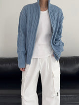 [MADE] Two-Way Wool Cable Knit Zip-Up (7C)