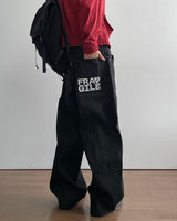 Hash Lettering Denim Pants