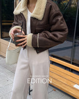 【MADE】スプレッドカラークロップフォーシアリングジャケット