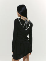 STRING TIED L/S BLACK
