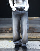 Pocket dark denim pants