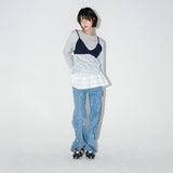BUSTIER KNIT SET (SkyBlue)