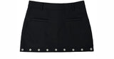 studded silver button skirt (2color)