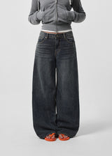 [B-DENIM] DARK BLUE WIDE 059