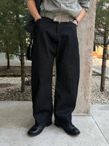 Adult balloon wide denim pants