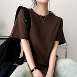 Rose Basic Plain Short-Sleeved T-shirt