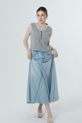 WAFFLE SLEEVELESS_MELANGE GRAY