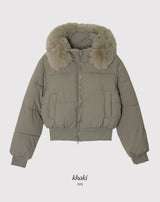 #Winter 2WAYファーフードクロップパディング (3color)