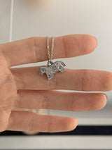 Spiral mini horse necklace