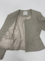 Blossom Square Neck Tweed Short Jacket