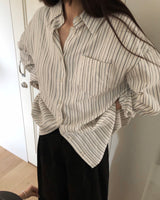 [ORIGINAL] Ain Stripe Oversized Shirt