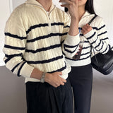 LMN バランケーブルダナナセミジップアップニット ウィメンズバージョン (3 colors)