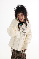 Beige embroidered jacket