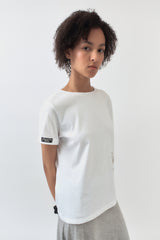 %% ロゴロールアップTシャツ / ホワイト