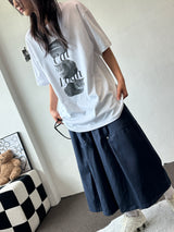 ノア キャット タトゥープリント オーバーサイズ ブラックTシャツ - 4カラー
