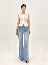 2ND REORDER EMBROIDERED FLARE JEANS code 25101