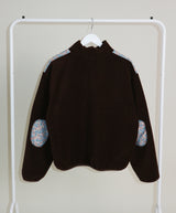 ファムフラワーパターンキルティングフリース長袖Tシャツ (Button Detail)