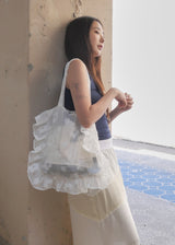 [jiwonywony x voor] Frill Blossom Shoulder Bag_White