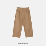 モダンコットンワイドパンツ (S, M, L / 4 Colors)