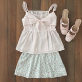 Summer Lace Ribbon Blouse - PINK