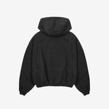 オーバーサイズドフルジップフーディー - Washed Black