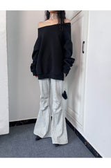Off-loose shoulder sweatshirt