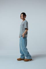 ストリートリーグ グラデーションアートワーク ロゴ オーバークロップフィット Tシャツ (メランジ)