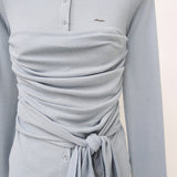 Light Shirring Wrap Button Tee 232841819