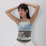 CONFUN 25SS オリジナルパターン ジャガードニットサスペンダー