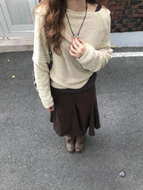 オカオフショルダーフーディー