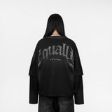 HIERARCHY STUDIOS ENE - ウォッシュドブラック Not Equal オーバーサイズ長袖Tシャツ