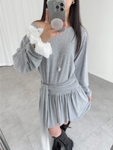 バルーニーシャーリングドレス (2color)