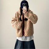 [Double-sided/Reversible*] PN ハート柄フリースフードジャンパー
