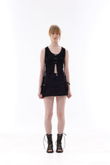 CINDY SLEEVELESS TOP SET / BLACK