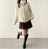 Hani cozy high neck button cardigan