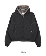 Rat Fur Hooded Bomber Jacket