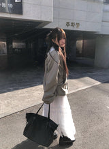 クラムフラップポケットコットンボンバージャケット
