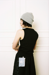 Twister Star Stripe Short Beanie - Grey/White