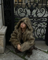 Rocxi hood fur JK [Brown]
