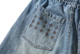 Stella Embroidered Bermuda Pants (Light Blue)