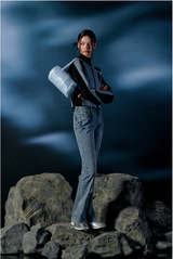 バイカーニットジップアップジャケット