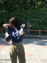 Cross leather sling bag