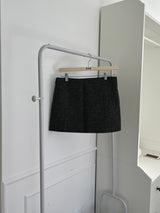 Ground checkered wool skirt (2 colors)