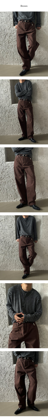 [Unisex] ミニマルセミカーブコットンパンツ(3color)