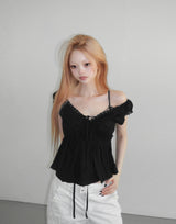 cats lace bra top(2 color)