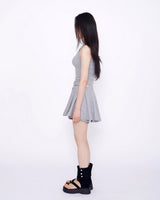 Yeori 3-Piece Set: T-shirt + Sleeveless Bra Top + Elastic Skirt Shorts