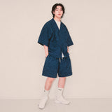 flower robe cardigan_blue