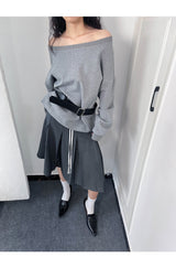 Off-loose shoulder sweatshirt