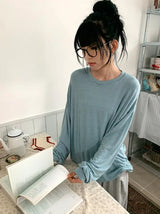 [unisex] Fides Stripe Over Fit Long Sleeve Tee