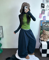 M-XL💙3サイズ💙ピンタックワイドロングパンツ🩶💙🖤🤎4カラー